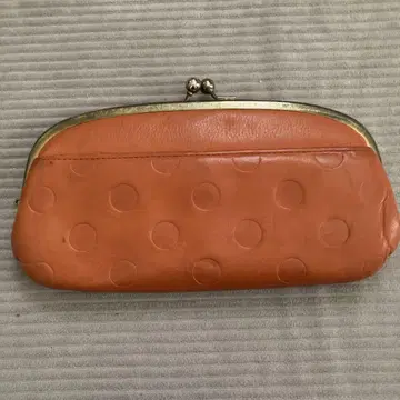 가격 인하 캉미 오렌지 도트 무늬 가마구치 지갑