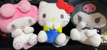 산리오 쭈뼛쭈뼛 앉는 인형 빅 타입 키티 마이멜로디 쿠로미 세트