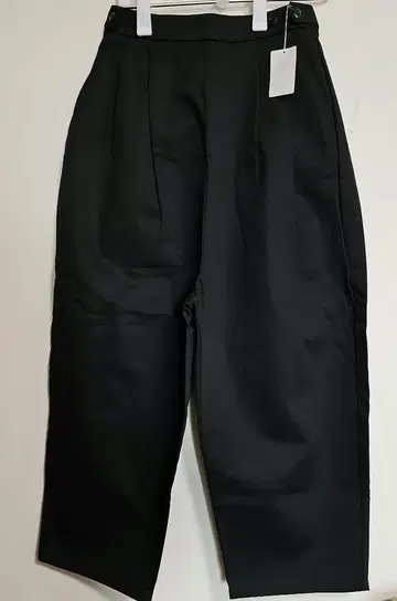 블랙 플리츠 와이드 팬츠