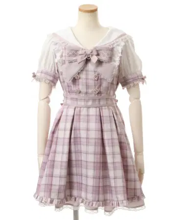 LIZLISA 체크 에이프런 원피스