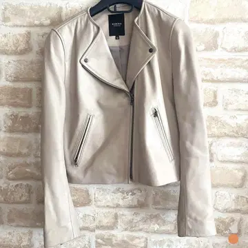 라이더 자켓 S 사이즈 양가죽 베이지 여성용 가죽 자켓 로즈버드