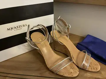 AQUAZZURA 실버 웨지 샌들 35.5