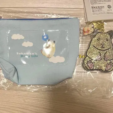 스쿠로쿠의 일상 파우치 키링 햄스터 곰