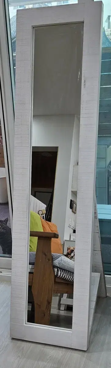 Solid wood white full length mirror/landscape house/vanesdeco st