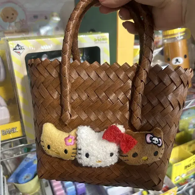키티 고양이 라탄가방 새상품