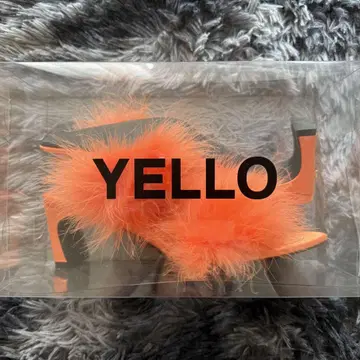 YELLO 퍼 샌들 뮬 오렌지