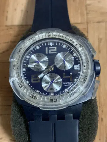 스와치 스쿠버 크로노그래프 남성용 44mm 손목시계
