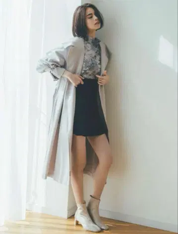SNIDEL 스나이델 그레이 트렌치코트 스프링 코트 프리 사이즈