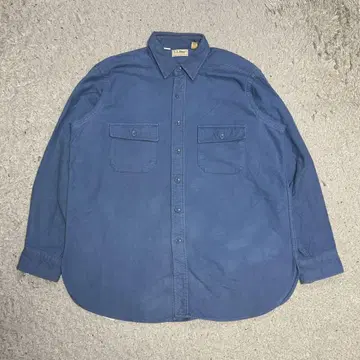 80년대 빈티지 LLBean 샤모아 크로스 셔츠 인디고 블루