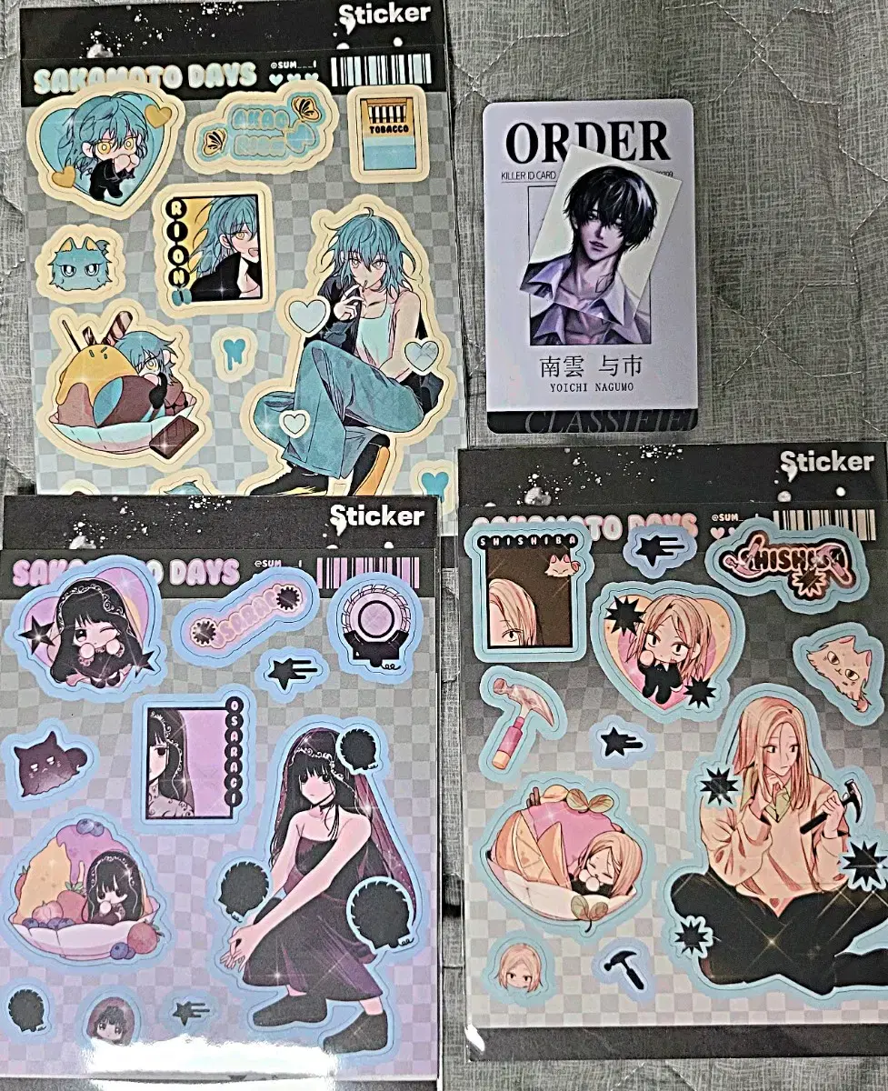 Sakamoto Dey's Sakday Sum Calzone sticker Akai, Shishiba, Osaragi, Nagumo