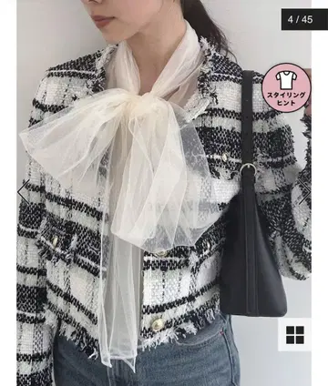 이번 시즌 신상 SNIDEL 트위드 노카라 자켓 M