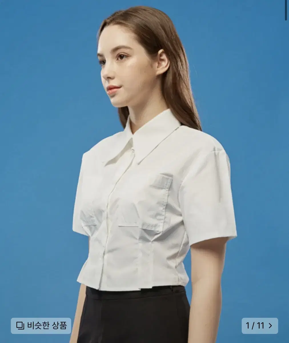 콜릿 크롭 반팔 셔츠 장원영 착용