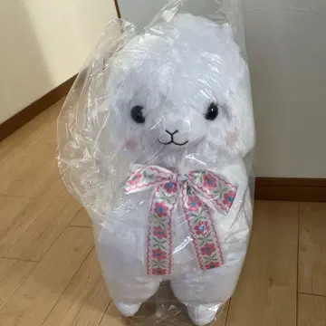알파카소 플라워 리본 봉제 인형 시로짱