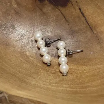 스와로브스키 펄 4연 바 귀걸이