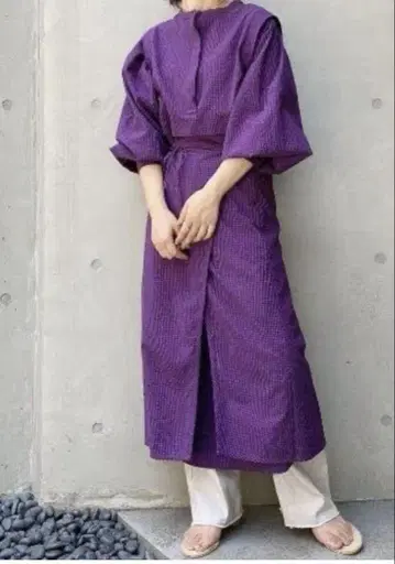 카스타네 롱 원피스 맥시 길이 퍼플