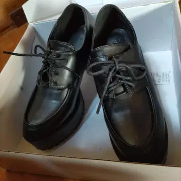 블랙 로퍼/가죽신발 힐 12cm