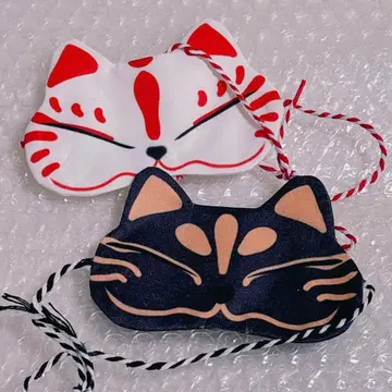 봉제 인형용 여우 가면(안대) 2개 세트