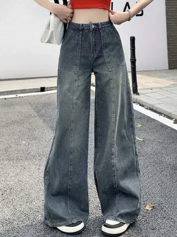 와이드 레그 데님 팬츠 4장 세트 + 1장 무료