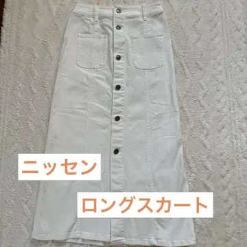 니센 화이트 롱 스커트