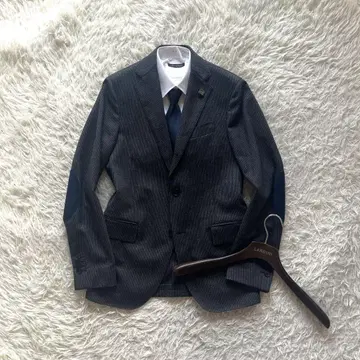 <>LARDINI 엘보 패치 네이비 울 자켓 사이즈 46