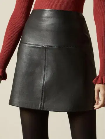 Ted Baker LONDON A 라인 가죽 미니 스커트 타이트