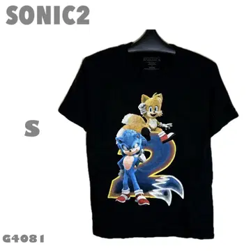 SONIC 2 소닉 프린트 티셔츠 블랙 S