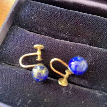 라피스 라줄리? 파란색 공 모양 귀걸이 k14