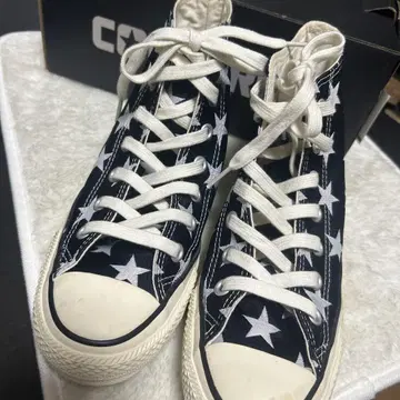 CONVERSE 별 패턴 하이컷 스니커즈 네이비/화이트