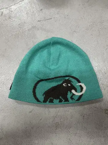 90s 마무트 MAMMUT 비니 니트 모자 그린 터콰이즈 아웃도어