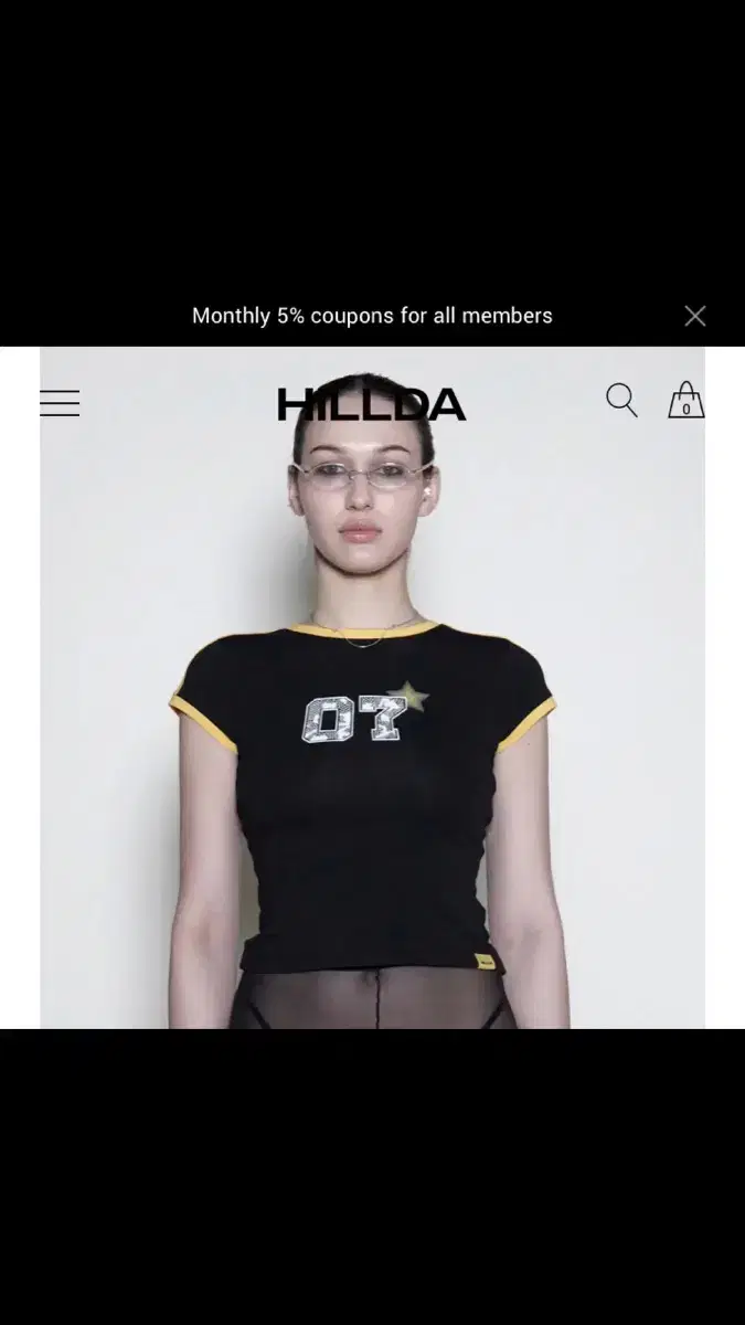 힐다 hillda 07 스타 슬림 반팔 티 Star Slim Tee