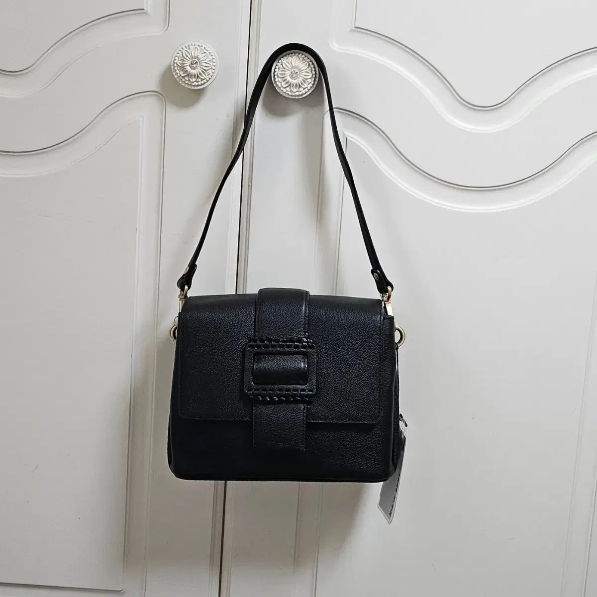 Enzo Blues Pixel Logo Shoulder Bag (Light gray) #엔조블루스