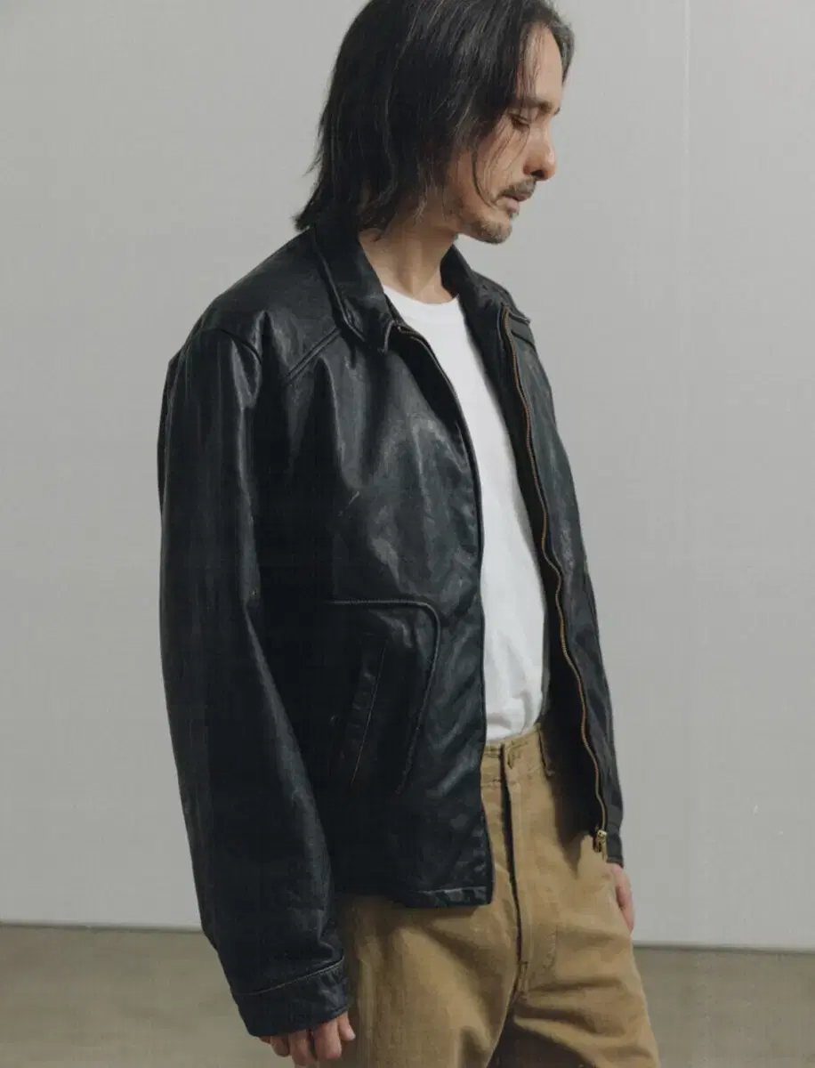Piping Leather Jacket