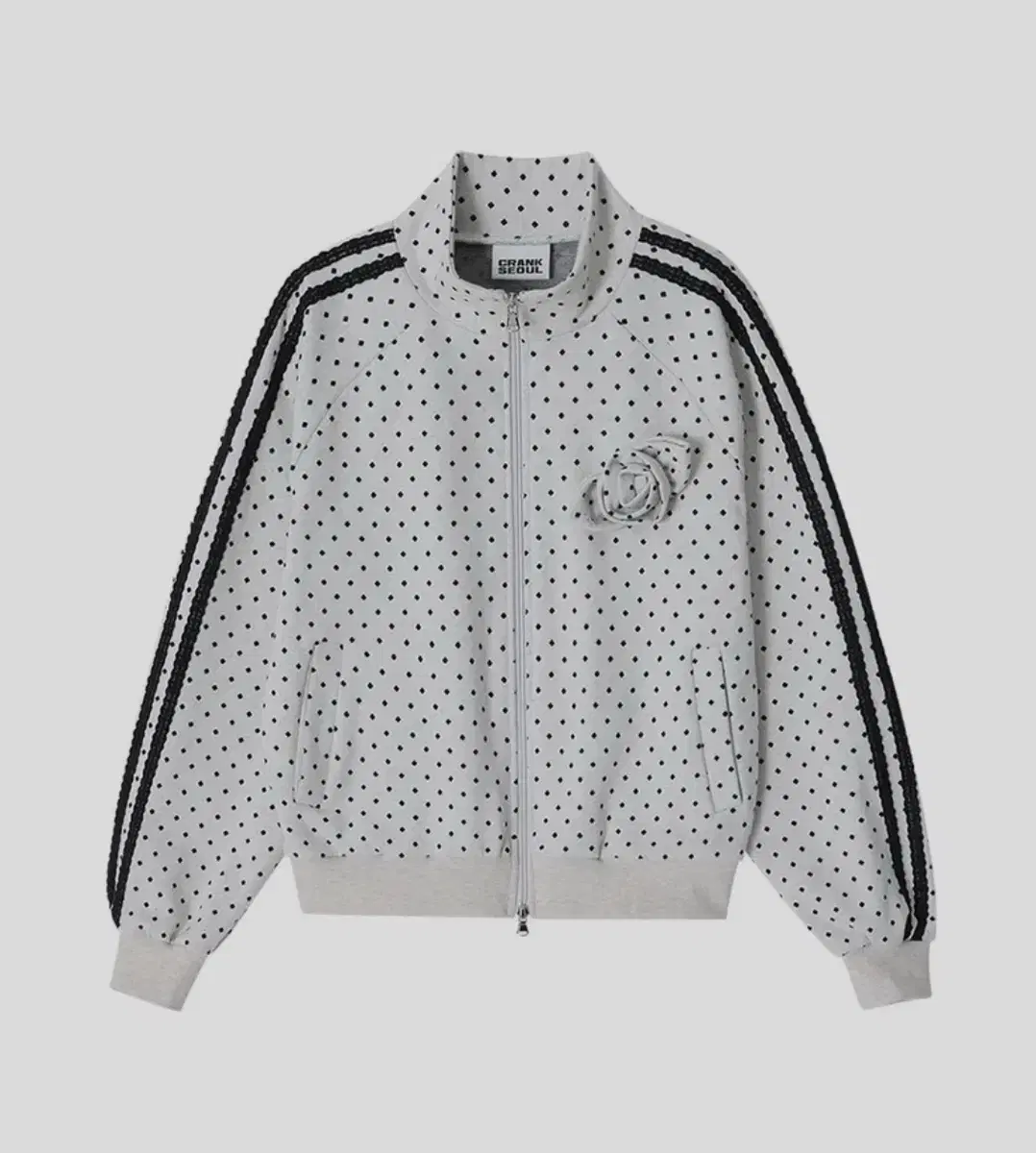 (Very Urgent) Crnk Rose Dot Track Jacket Oatmeal Himegyaru Dot Jersey