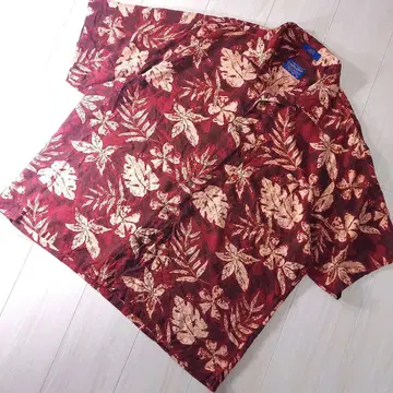 PENDLETON 실크 알로하 셔츠 올 패턴 보타니컬 XL 오픈 카라