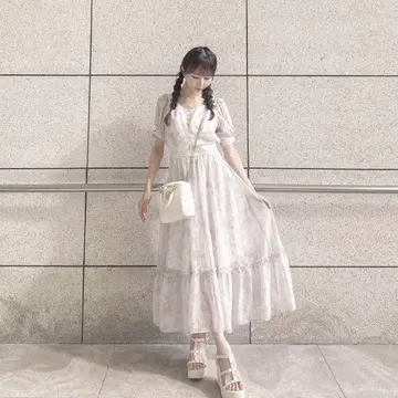 로얄 플뢰르 플레어 원피스 미셸 마카롱