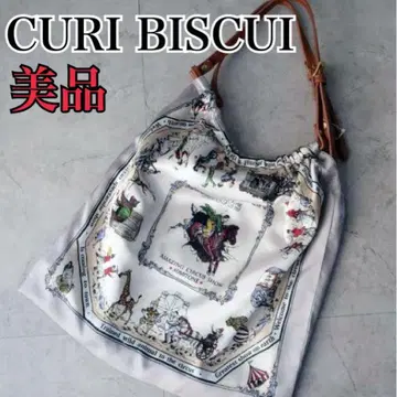 CURI BISCUI 토트백 서커스 패턴 큐리 비스쿠이
