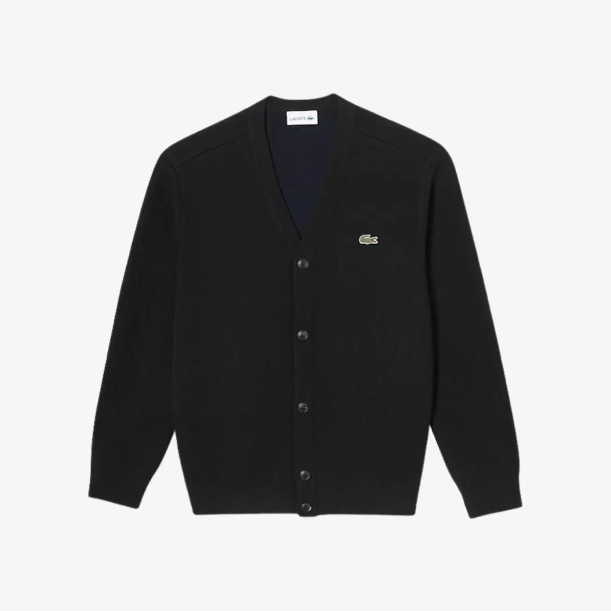 Lacoste Basic V-Neck Wool Cardigan Black