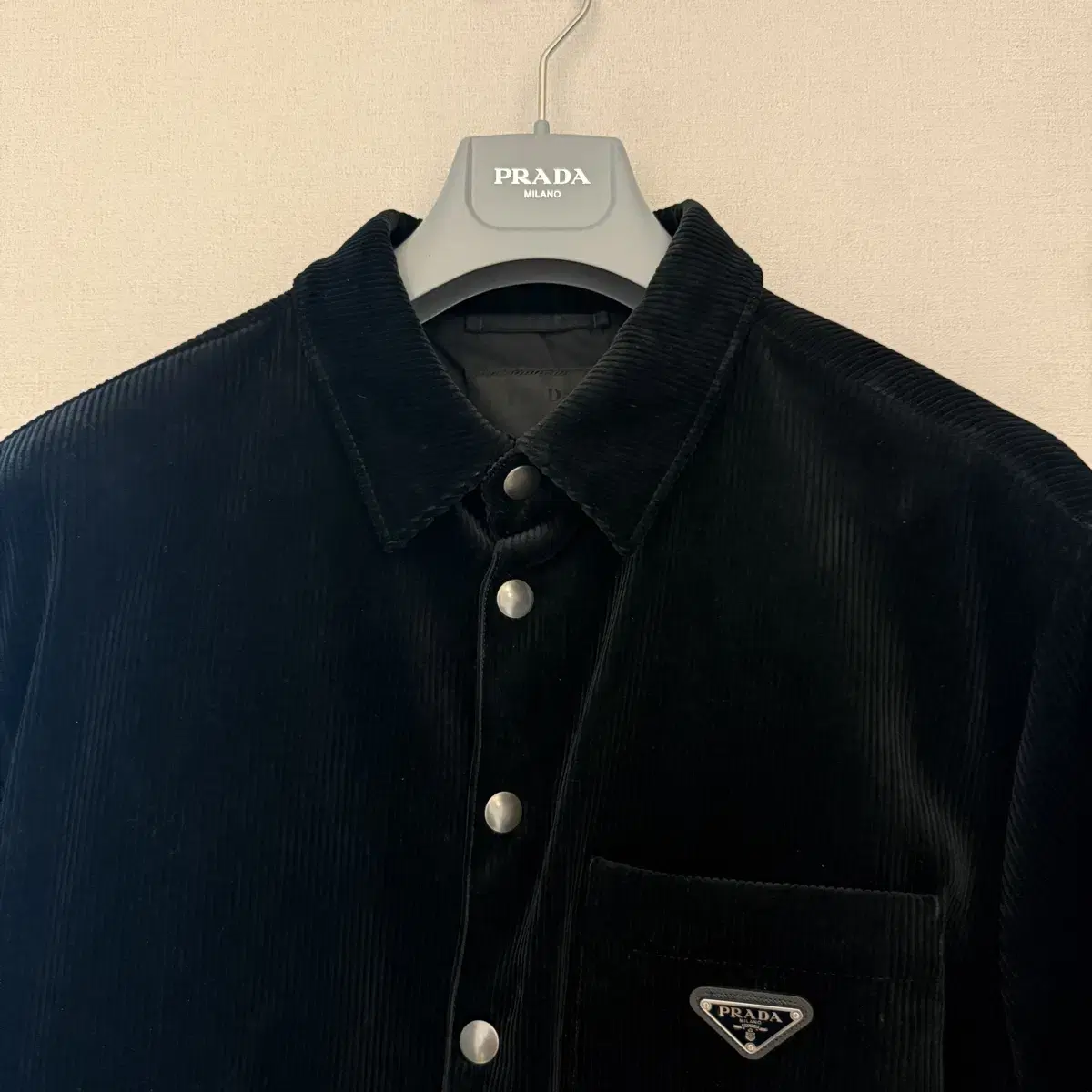 프라다 코듀로이 골덴 셔츠 XL