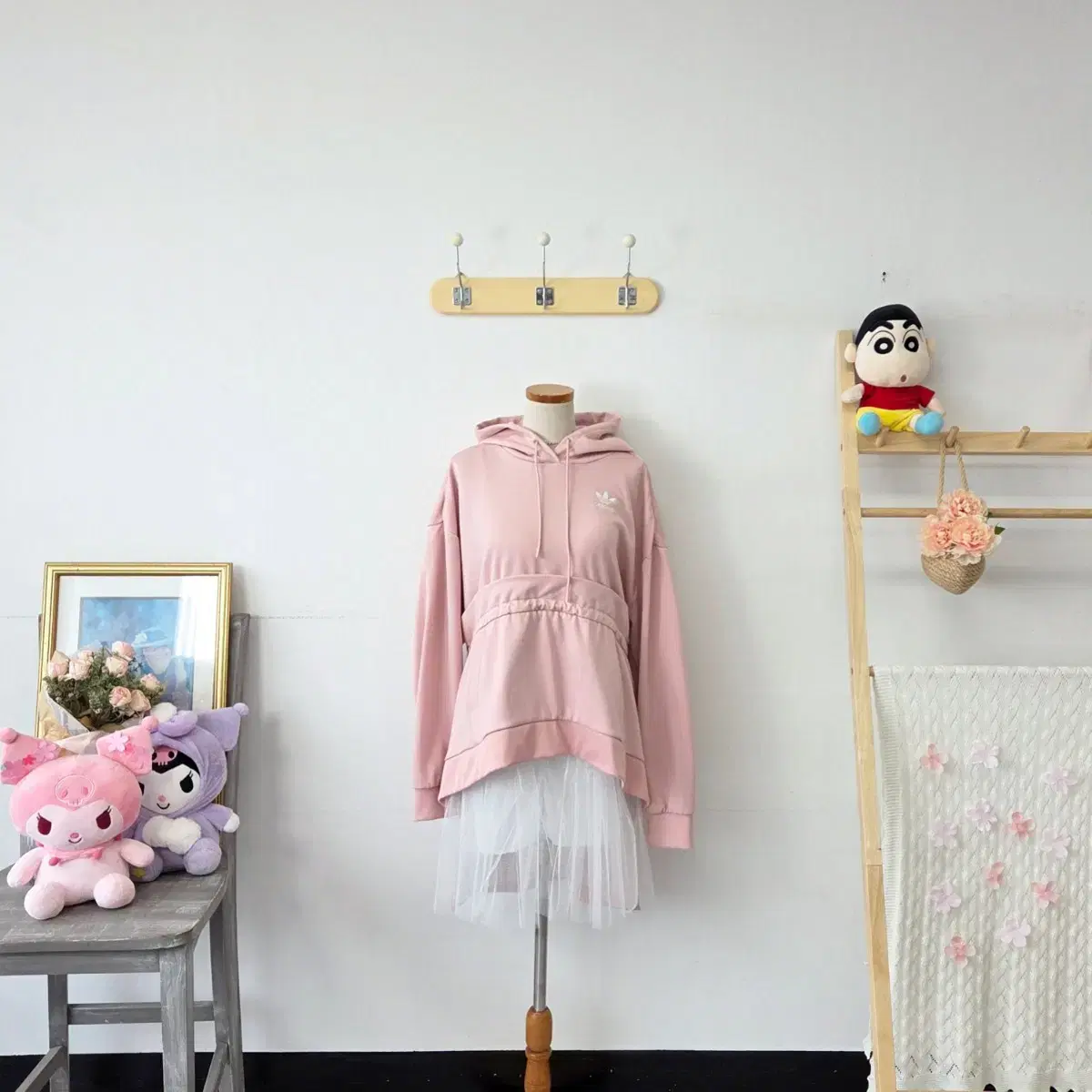 Vintage 10,000 won shop Adidas (J KOO) pink hooded ONEPIECE