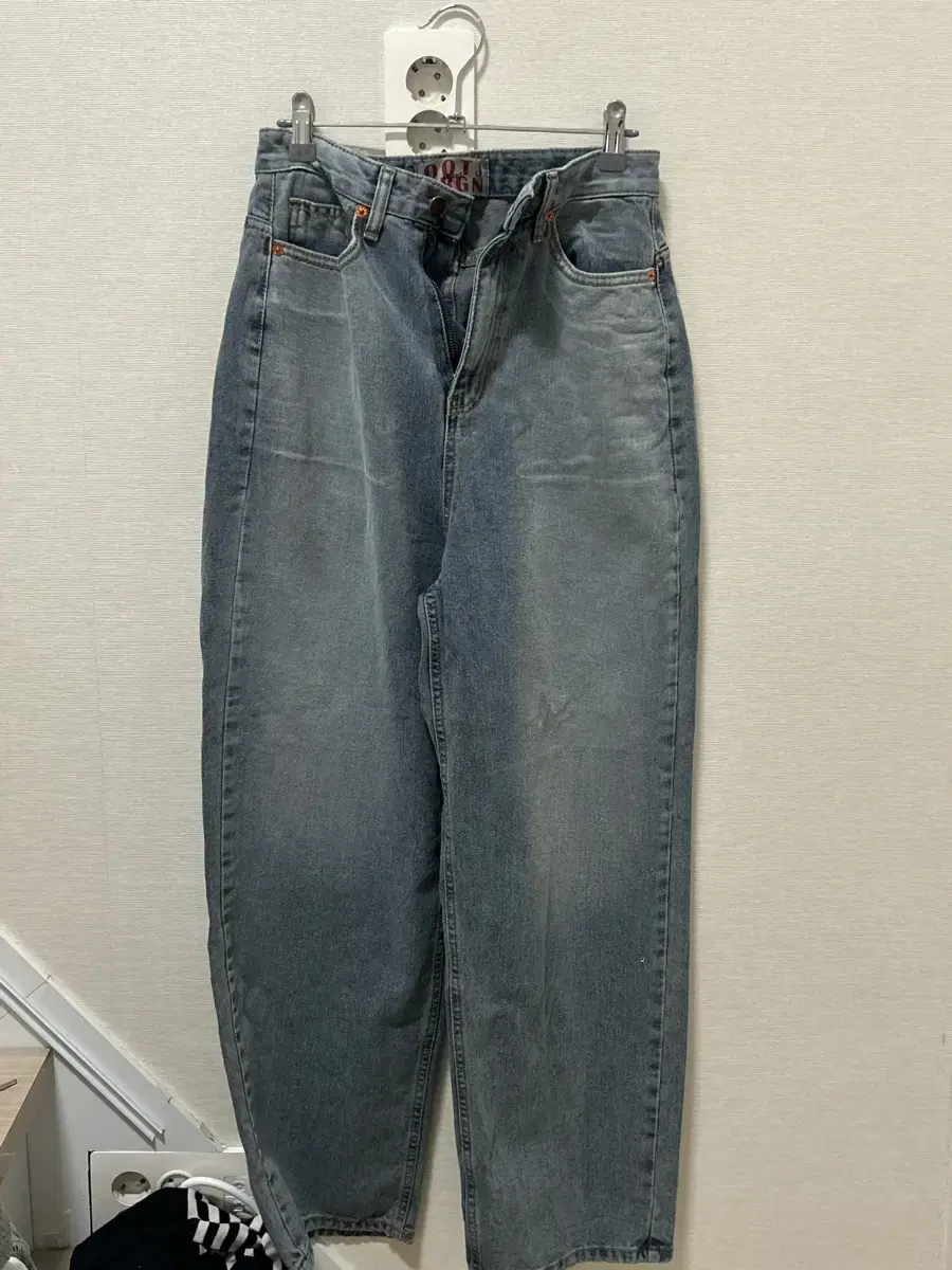 OOTJ 여성 데님 와이드 팬츠 중청