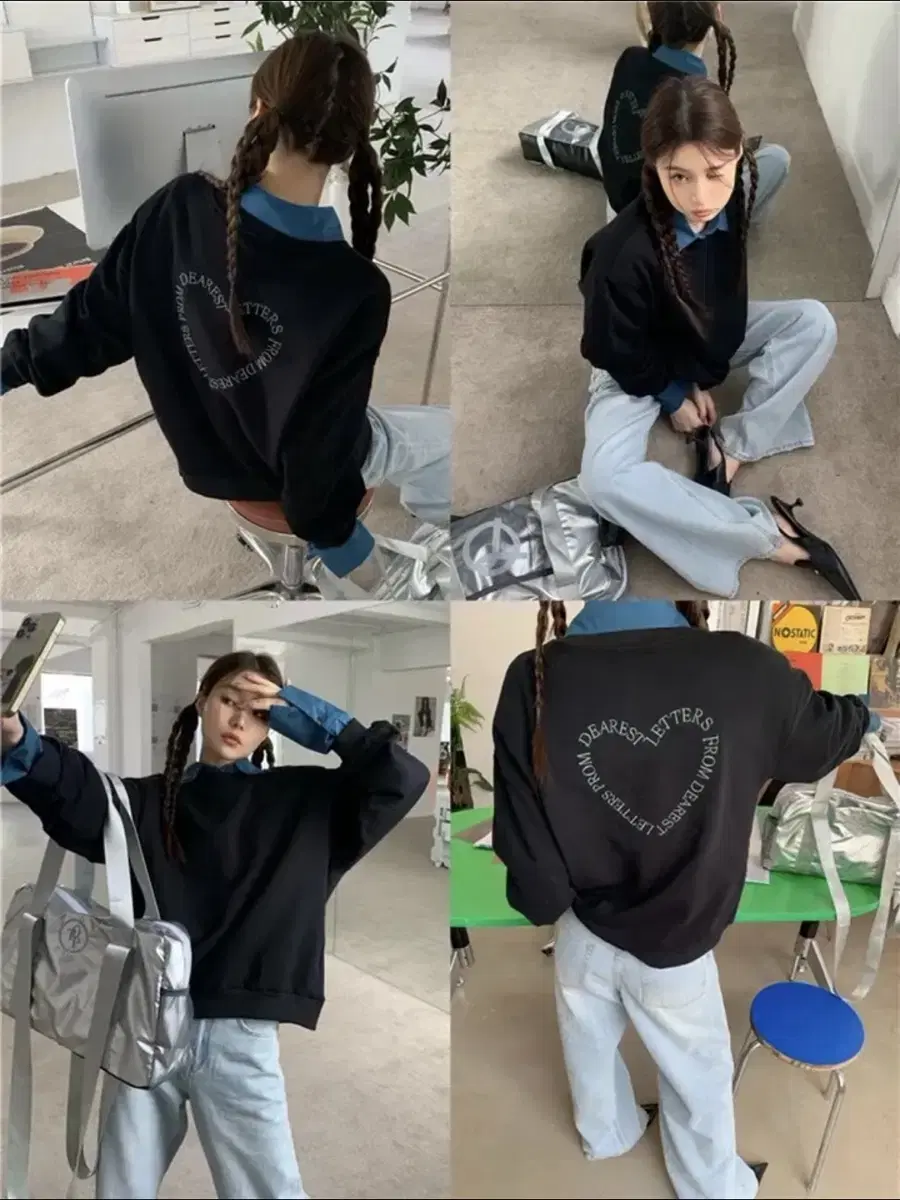 하트 레터링 맨투맨