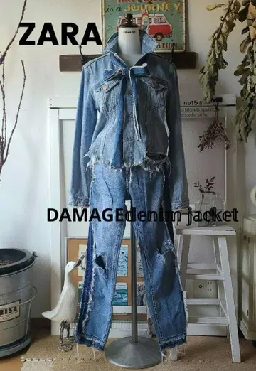 자라 데미지 데님 세트 리본 포함
