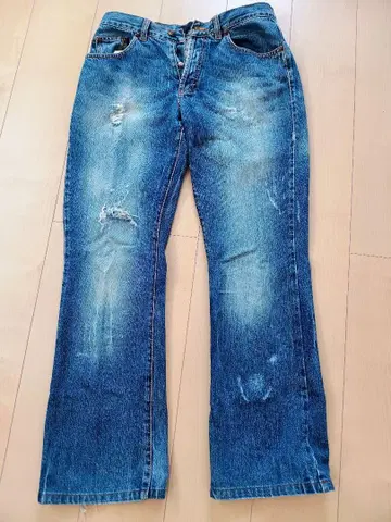 Just Cavalli 부츠 컷 데님 데미지 가공