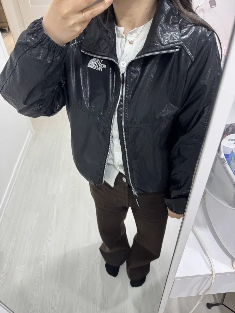 노스페이스 화이트라벨 노벨티 여성 크롭자켓