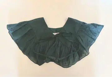 BUNON 다크 그린 탈부착 카라 프릴 포함