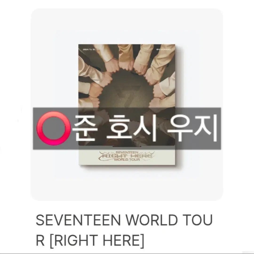 공석x,현물)세븐틴 고양콘 라잇히어월드투어 디비디디지털코드 분철준호시우지