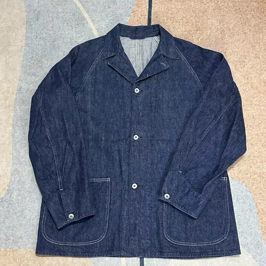 2 COMOLI DENIM LEATHER WORK JACKET BLACK