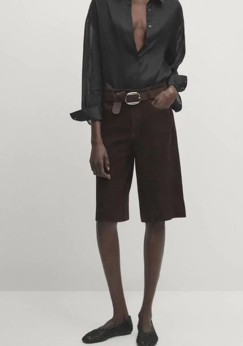 MASSIMODUTTI SUEDE LEATHER BERMUDA