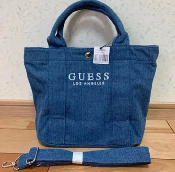 새상품 GUESS 데님 토트백 숄더 2way 블루