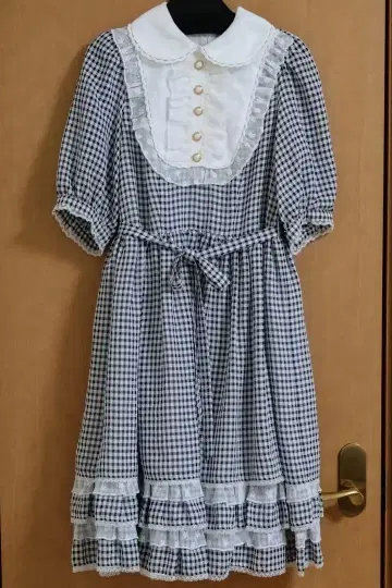 Angelic Pretty 휘핑 깅엄 원피스 블랙 계열